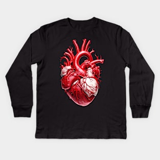 Human Heart Anatomy Biology Kids Long Sleeve T-Shirt